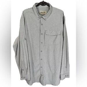 Duluth Trading Shirt Mens XLT Standard Fit Gray Sol Survivor Button Vented